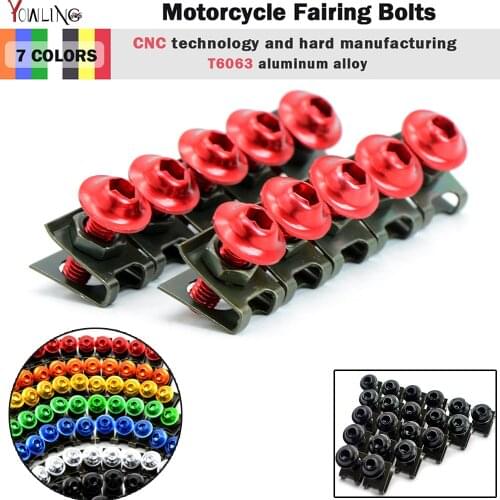 5pcs 6mm CNC Motorcycle Fairing body work Bolts Screws For Ducati 695 MONSTER MONSTER S2R 800 Honda NC700 S X NC700S NC700X