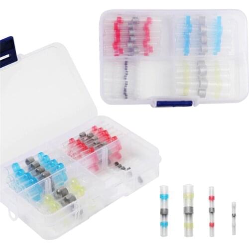 50Pcs&100Pcs Solder Seal Wire Connectors - Heat Shrink Solder Butt Connectors - Solder Connector Kit - Automotive Marine Insulat