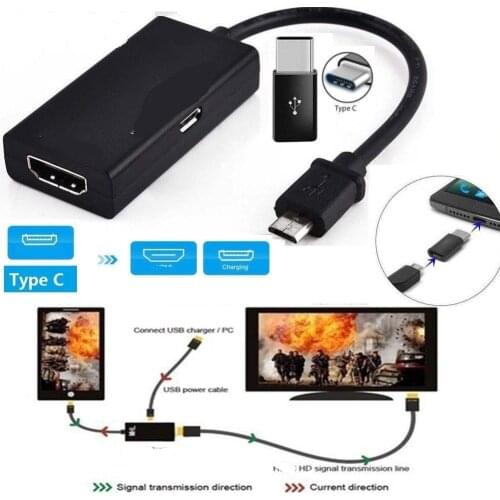 Micro usb c to hdmi-compatible Adapter type c to mobile to tv HD video Converter Connector for Cellphone Tablet TV accessories