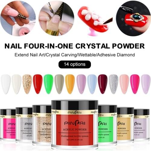 14 Colors Nail Acrylic Powder Shimmer Color Clarity Nail High-quality Formula Powder No Led/uv Needed Manicure Tool Home Salon