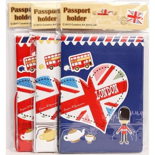 England London 3D Travel Passport Cover,Card Bag Simple,PVC Leather Credit Card Holder ,Business Card Holder
