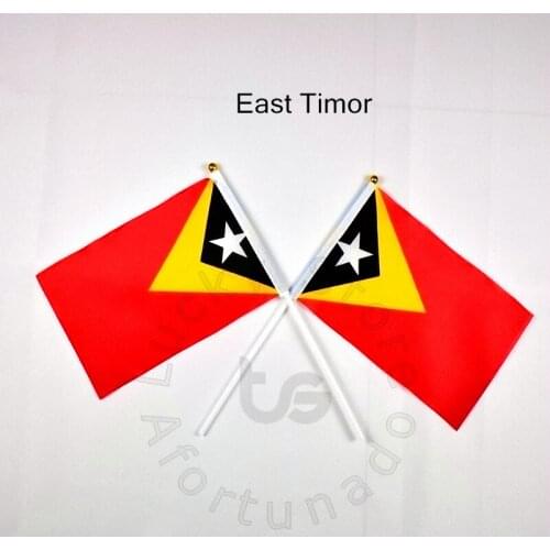 East Timor 14*21cm 10pieces flag Banner Hand waving Flag National Flag for meet,Parade,party.Hanging,decoration