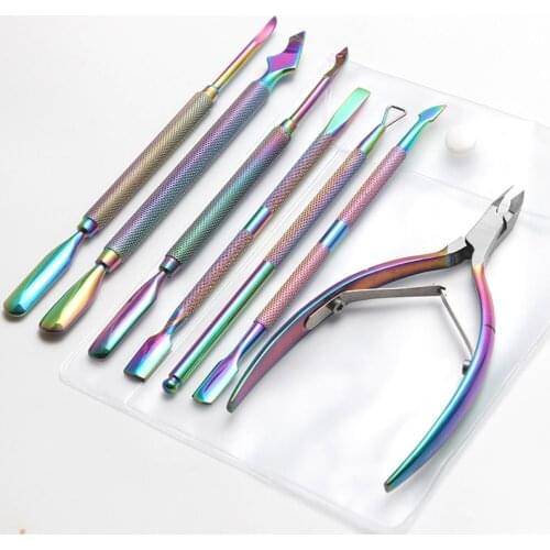 UV Gel Polish Remover Nail Culticle Pusher Stainless Steel Dead Skin Cuticle Remover Nail Cuticle Nipper Nail File Manicure Tool