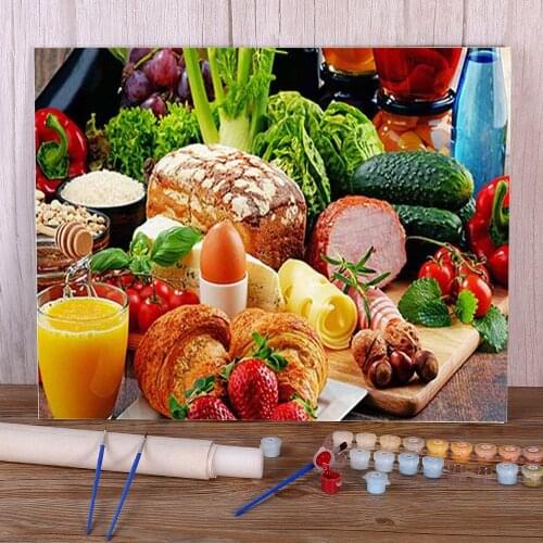 Fruit Painting By Numbers Package Oil Paints 50*70 Painting On Canvas Home Decoration Crafts For Adults Wholesale