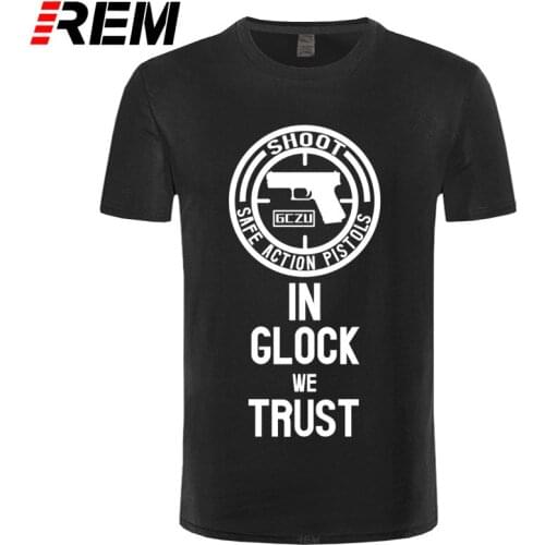 Glock Handgun USA Logo T Shirt Men Streetwear Casual Short Sleeve Round Neck Cotton T-Shirt Summer Tops Tee Camisetas Hombre