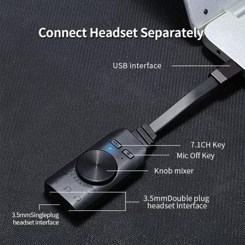 GS3 7.1 Channel Sound Effect Sound Card Converter Adapter External Usb Audio 3.5 Mm Stereo Headset Mobile Phone Sound Card