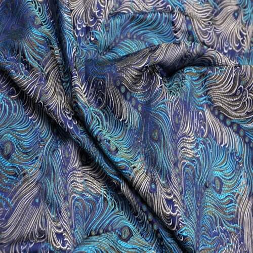 The peacock curve Brocade Fabric Damask Jacquard Apparel Costume Upholstery Furnishing Curtain DIY Clothing Material BY meter