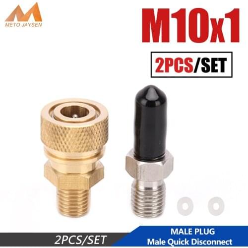 M10x1 Thread High Pressure Quick Disconnect Fittings and Couplers Set 1/8NPT Male Plug Copper 1/8BSPP 300bar 4500psi