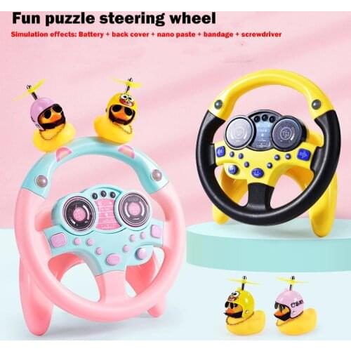 Boys Co-pilot Fun Steering Wheel Car Portable Simulator Rotate 360 Degrees Girl Baby Early Childhood Education Puzzle Toys Gifts