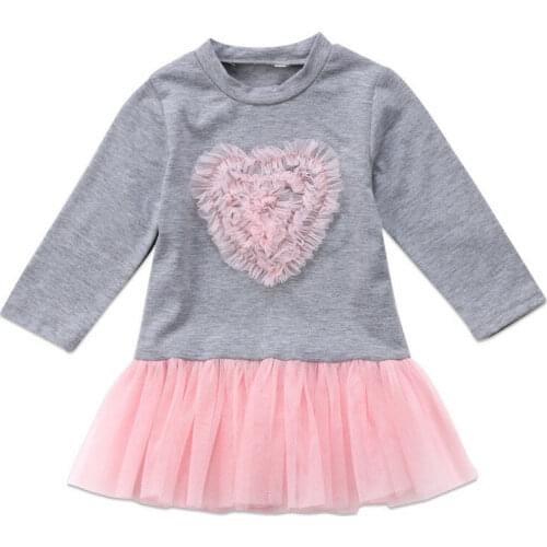 Sweet Kids Baby Girls Dress Long Sleeve Lace Tutu Tulle Dress Baby Summer Casual Party Dress 2021
