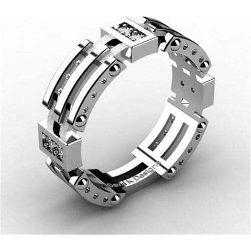 Fashion Multi-layer Three-dimensional Crystal Mens' Ring Geometric Alloy For Party Anniversary Male Ring Jewelry 2020