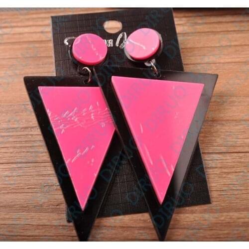 Fashion Accessories Jewelry Vintage Brand Multicolor Triangle Stud Earrings For Women
