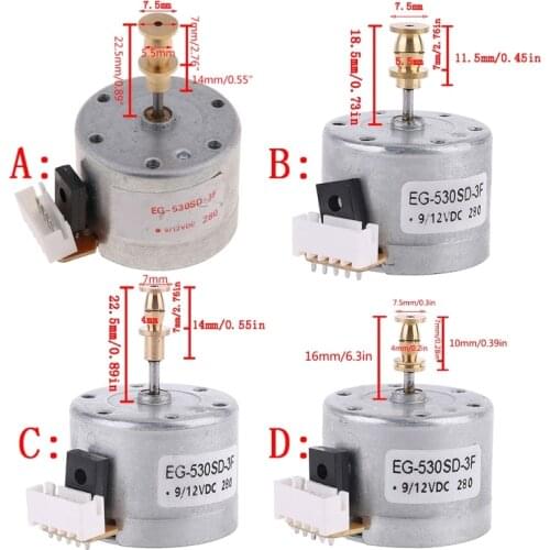 2021 New EG530SD-3F DC5-12V 3-Speed 33/45/78 RPM Metal Turntables Motor for Record Player