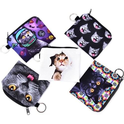 New Arrival Pu Leather Cat Coin Purse Cute Kids Cartoon Wallet Kawaii Bag Coin Pouch Children Purse Holder Women Coin Wallet