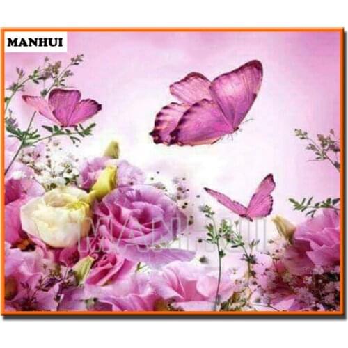 NEW Daimond Painting Butterfly flower 3D DIY Diamond Embroidery Sale Embroidered With Rhinestones For Home Decoration MH087