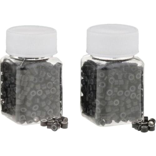 1000 Silicone Lined Screw Inside Micro Ring Link Crimp Beads Hair Extension