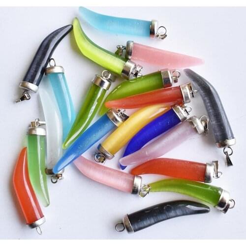 Wholesale 24pcs/lot fashion good quality cats eye stone Pepper shape pendants for jewelry Accessories making