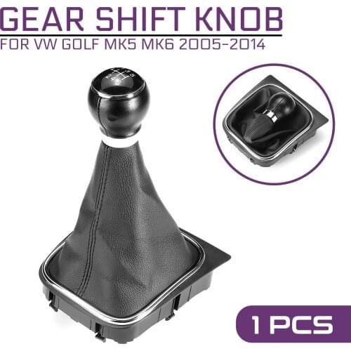 Gear Shift Knob Stick 5/6 Speed For VW Golf MK5 MK6 Golf 5 6 Rabbit Jetta MK6 2010-2014 Styling Leather Car Pens Dust Cover