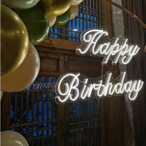 Happy birthday Neon sign party decoration wall light Kids gift drop shipping