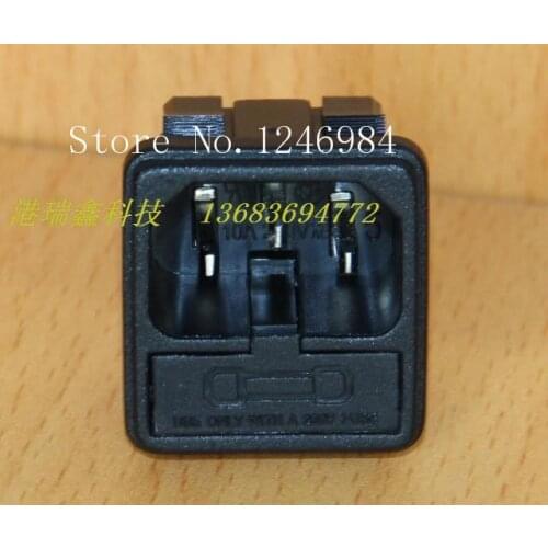 [SA]JEC AC AC outlet black triangle combo card connector socket with insurance JR-101-1FS--100PCS/LOT