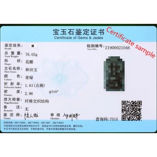 Certificate of Authenticity...... Identification Jade Agate Jadeite Emerald Obsidian... Do not buy separately