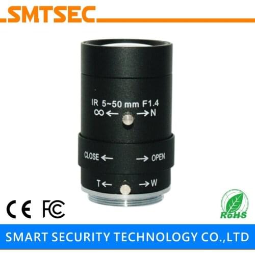 SMTSEC SL-0550M 5-50mm F1.6 1/3" CS Mount Varifocal Manual Iris Lens 55- 6.7 Degrees CCTV Survelliance IP Camera Lens