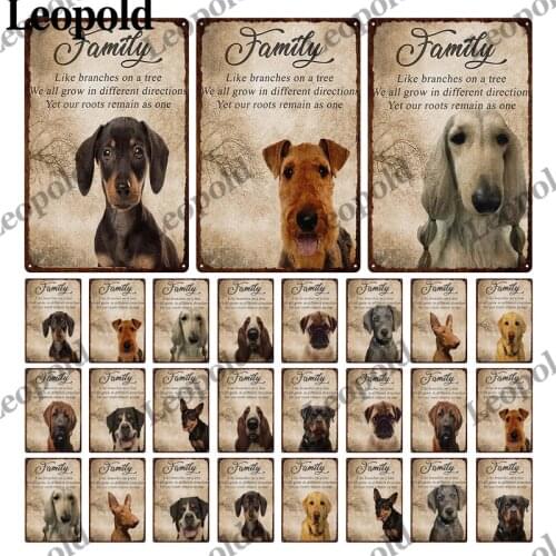 Vintage Metal Plaque Dog Series English Alphabet Background Corridor Room Vintage Wall Art Deco Metal Painting