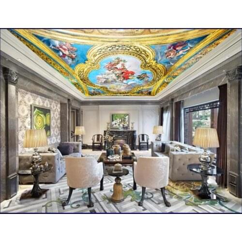 WDBH Custom photo mural 3d ceiling murals wallpaper European brilliant angel home decor living room wallpaper for walls 3d