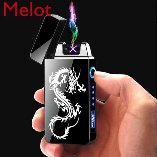 New Rechargeable Arc Electronic Windproof Lighter Charging Cool Cigarette Lighter Laser Decorations for Home Customization