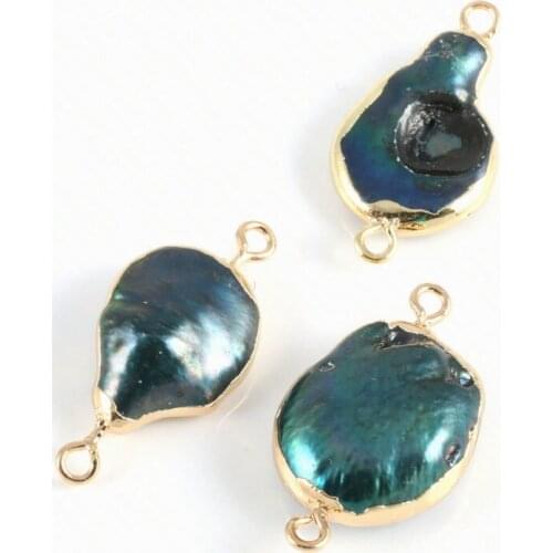 Natural Irregular Shape Pearl Shell Connector Fashion Jewelry DIY Bracelet Necklace Charm Jewelry Making15*25mm