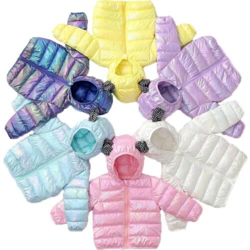 Winter Girls Down Jackets Autumn 2021 Fashion Baby Boys Snowsuit Jacket Hooded Outerwear Kids Warm Coats Parkas 1-6 Years Old