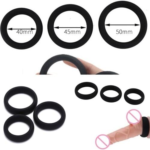 1PC Black Silicone Penis Ring Cock Ring Sleeve Male Time Delay Chastity Device Cage Orgasm Erotic Toy Sex Products For Male