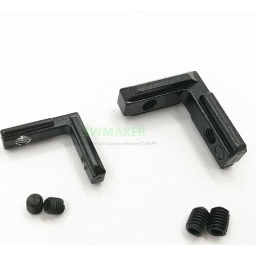 1pcs black T Slot L Type 90 Degree 4040 EU Aluminum Profile Inside Corner Connector Bracket With Screw for 3D printer