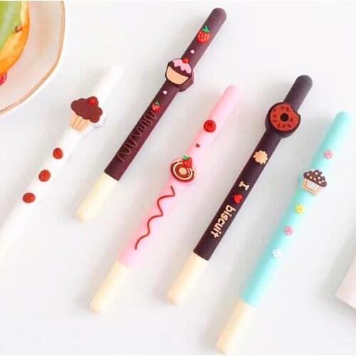 1pc Chocolate biscuit design gel ink roller pens Cute stationery signature pen Office material School supplies (tt-2980)