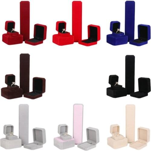 100pcs/lot Classic Flocking Velvet Jewelry Box Ring Earring Pendant Bracelet Necklace Jewelry Storage Case Gift Boxes Wholesale