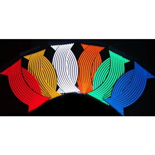 16Pcs 17/18inch Stickers for Bike Universal Motorcycle Wheel Rim Reflective Stickers Moto Bicycle Decal Bike Accessories