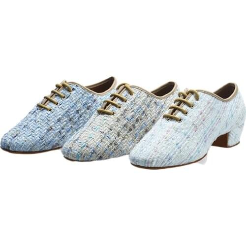 2021 Latin Dance Shoes For Girls Women Low Heel colorful Flock Upper Cow Leather Sole Ballroom Salsa Dancing Shoes Jazz Sneakers