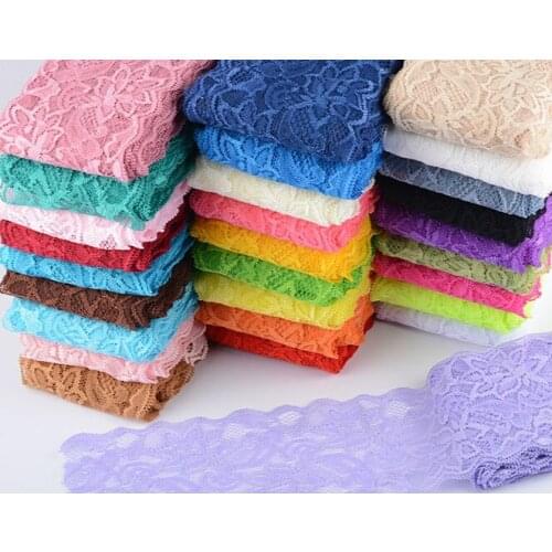 29colors Elastic Lace Fabric,DIY Garment Accessories,Sewing Swiss Trim Wedding Lace,Lace Material Width 15cm 5Yds/lot
