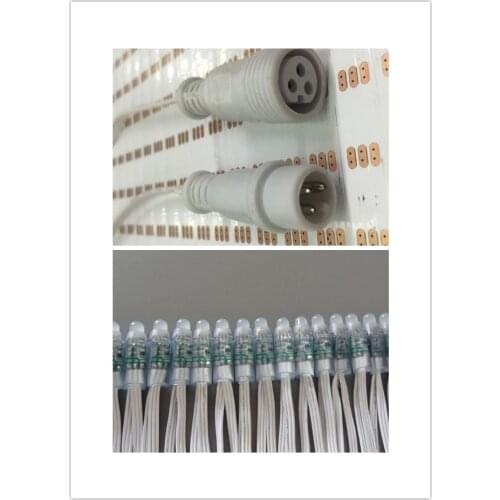 50pcs/set DC5V addressable 12mm WS2811 led smart pixel node,RGB full color;RGB 20AWG all WHITE wire,IP68;with 13.5mm pigtail