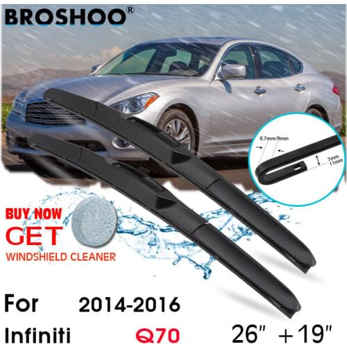 Car Wiper Blade Front Window Windscreen Windshield Wiper Fit Blade Accessories For Infiniti Q70 26"+19" 2014-2016 Fit U Hook Arm
