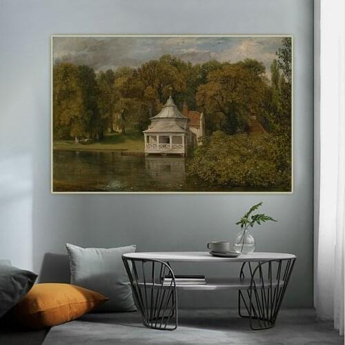 Citon John Constable《The Quarters behind Alresford Hall》Canvas Art Oil painting Picture Backdrop Wall Decor Home Decoration