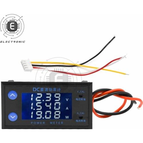 DC 0-200V Range 10A LCD 4 Digit High Precision Voltage Current Power Meter LCD Digital Display Ammeter Voltmeter