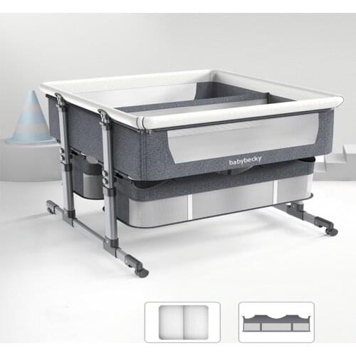 Twin baby bed cradle bedside bed mobile baby bed sleeping basket bb bed newborn double bed stitching big bed