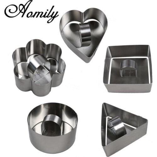 Amoliy Stainless Steel DIY Cake Mold Mousse Ring Dessert Molds Cupcake Mold Chocolate Fondant Mold Cake Decorating Tools