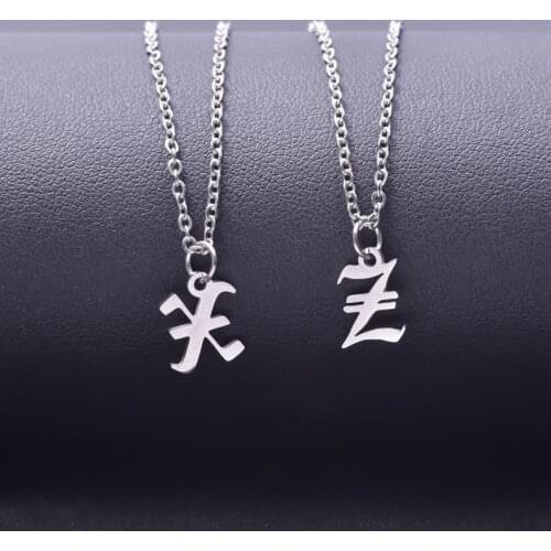 Gothic Ancient Initial Old English Letter Chain Necklaces Handmade 26 Alphabet Words Pendant Women Men Wedding Gift Jewelry