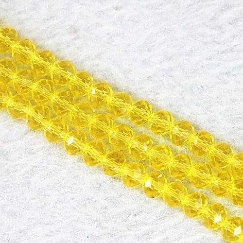 Crystal glass 3*4mm 4*6mm 5*8mm 8*10mm Newly yellow top quality rondelle facete loose beads 15"B703