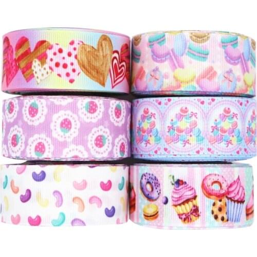 10 Yards Flowers/Cake Printed Grosgrain Ribbon 1.5" 38MM For Hair Bows DIY Crafts Handmade Accessories M19042402