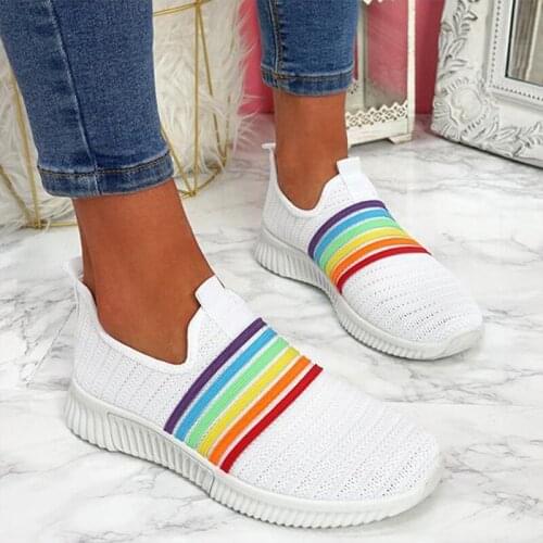 Women Sneakers Woman Mesh Vulcanized Ladies Loafers Female Slip On Casual Walking Shoes Womens Breathable Footwear