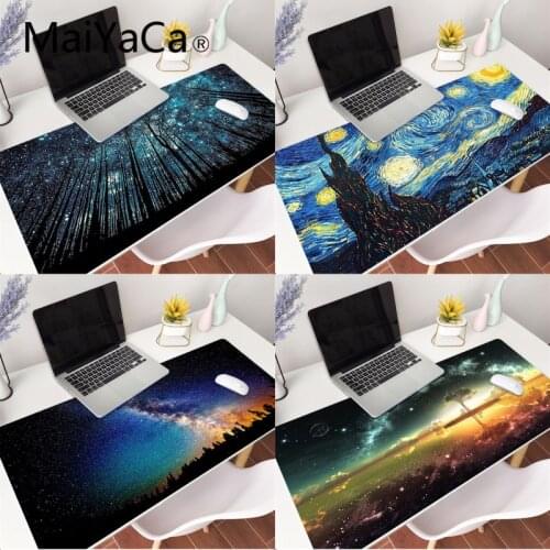 MaiYaCa Starry Night Keyboard Gamer Gaming Mouse pads XXL Mause Pad Laptop Keyboard Desk Mat for pc gamer completo