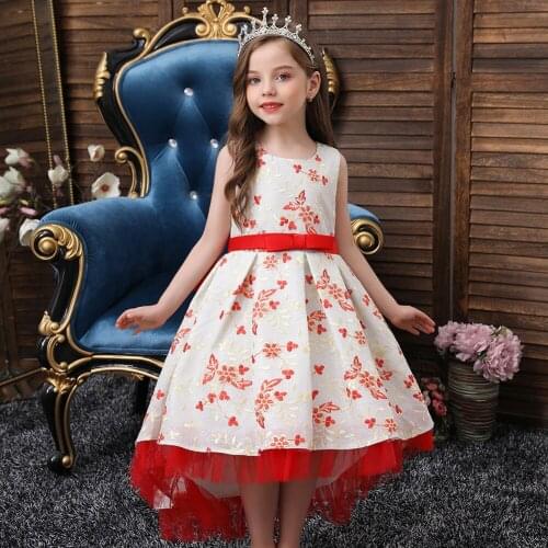 Embroidered Girls Gown Party Dress Elegant Christmas Kids Dresses For Girls Princess Dress Kids Clothes Children Wedding Dress